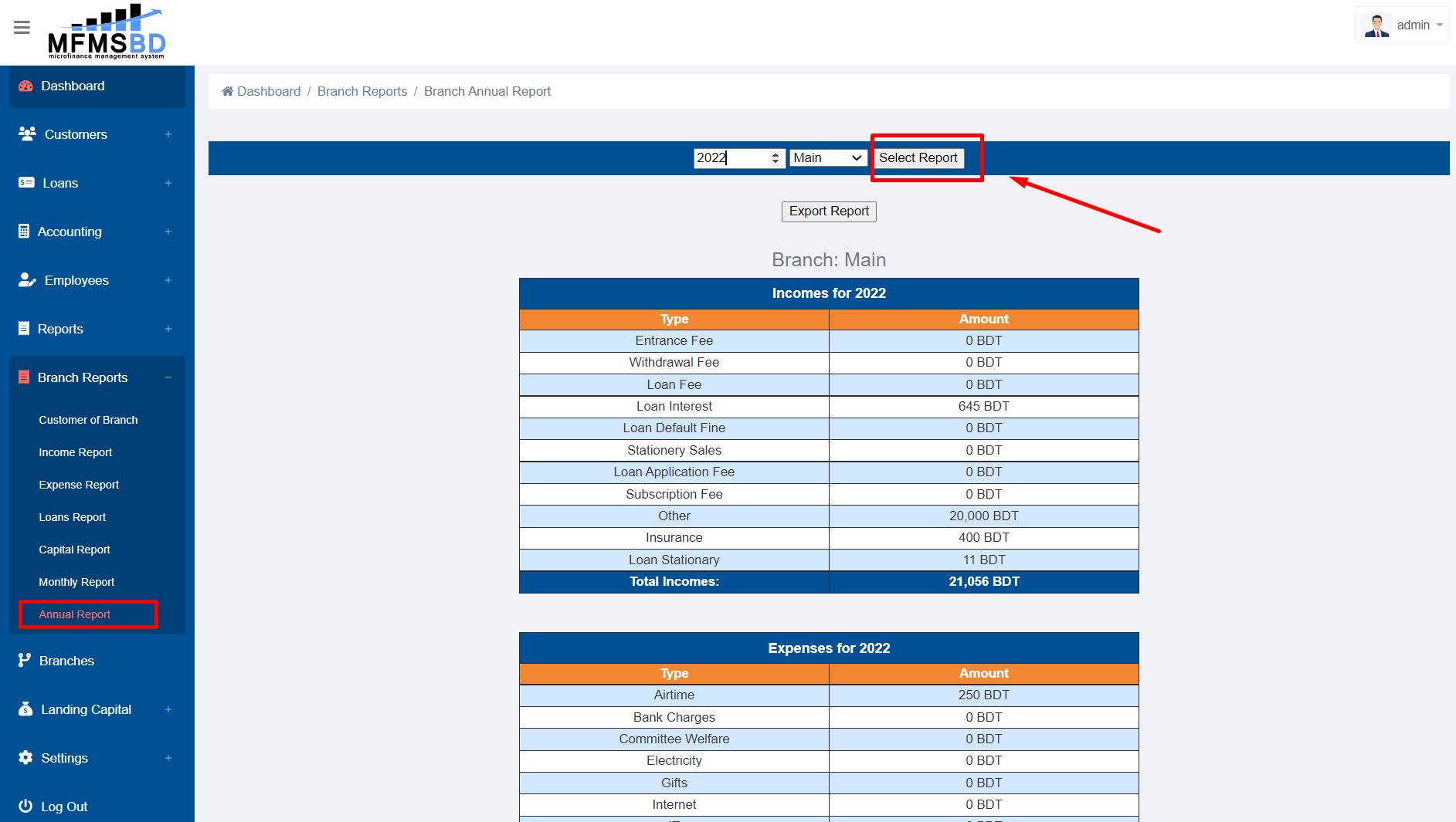 Monthly Report of branch